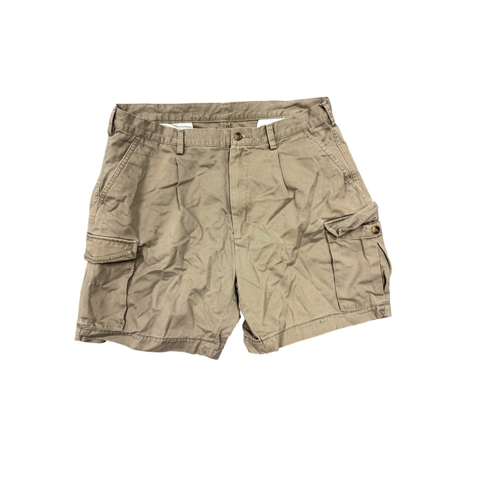 Farah Chinos Shorts Mens 34 Beige Cargo Cotton Pockets Casual Summer Flat Front
